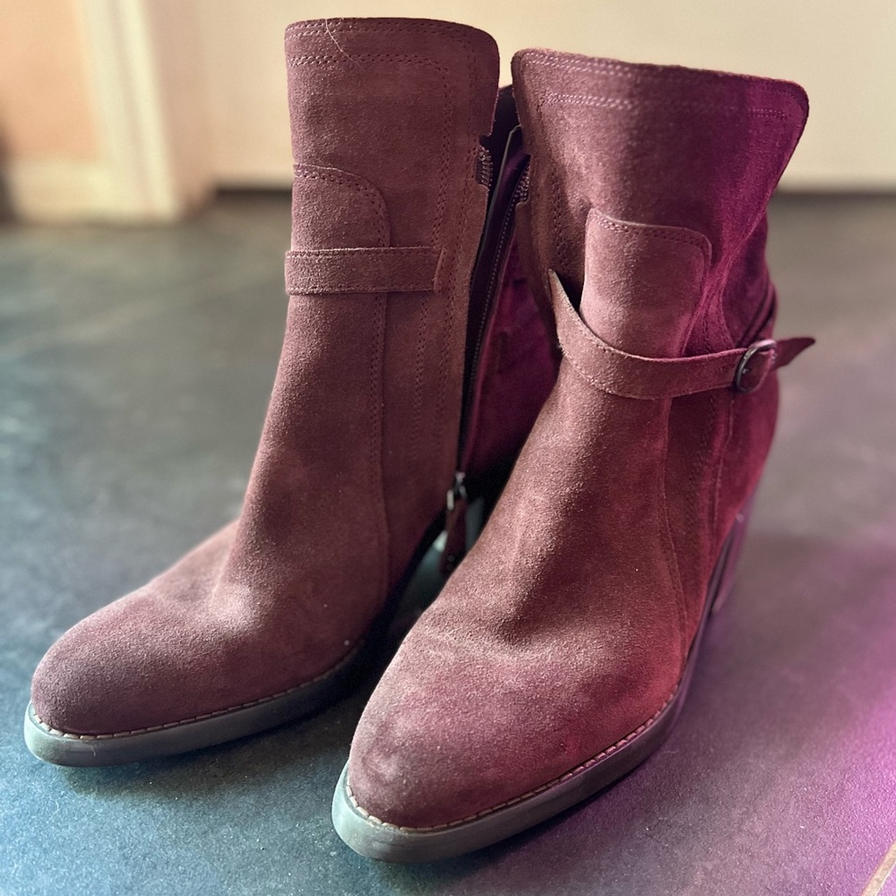Sam Edelman Purple Suede Ankle Boots